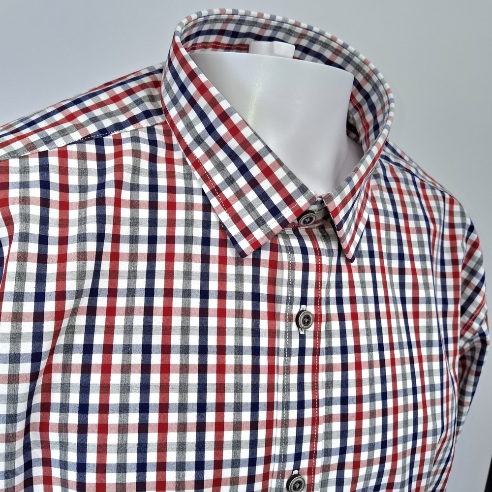 UNTUCKit Mens Retsina Button Down Shirt 2XL Regular Fit Gingham Check Cotton